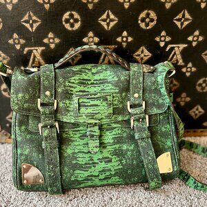 Mulberry Green Lizard Snakeskin Alexa Crossbody Bag